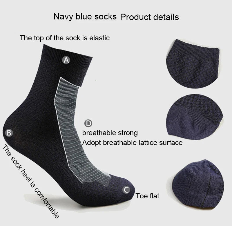 Men's Bamboo Fiber Socks Compression Business Crew Socks