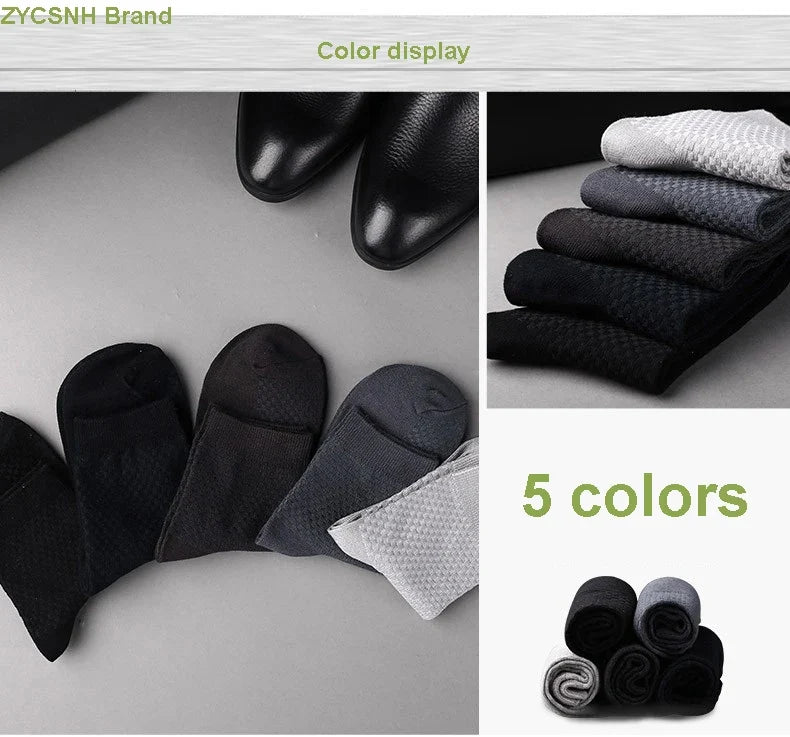 Men's Bamboo Fiber Socks Compression Business Crew Socks