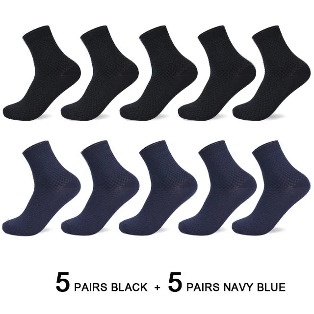 Men's Bamboo Fiber Socks Compression Business Crew Socks