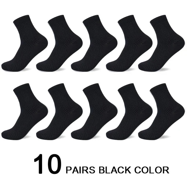 Men's Bamboo Fiber Socks Compression Business Crew Socks