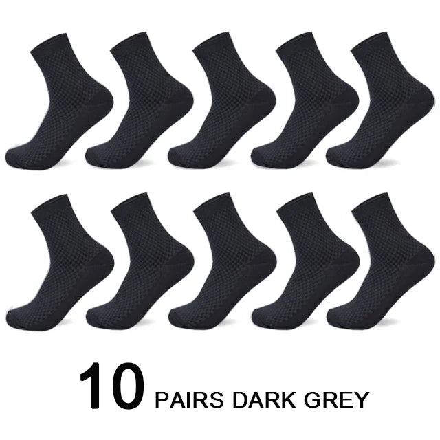 Men's Bamboo Fiber Socks Compression Business Crew Socks