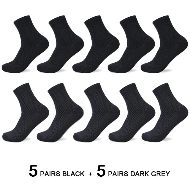 Men's Bamboo Fiber Socks Compression Business Crew Socks