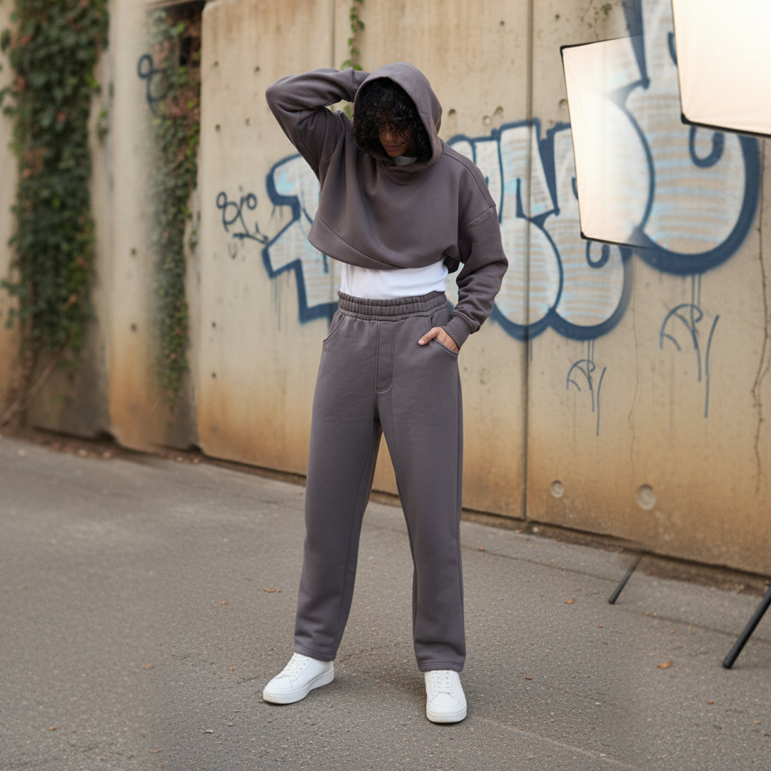 Warm Grey Baggy Sweatpants
