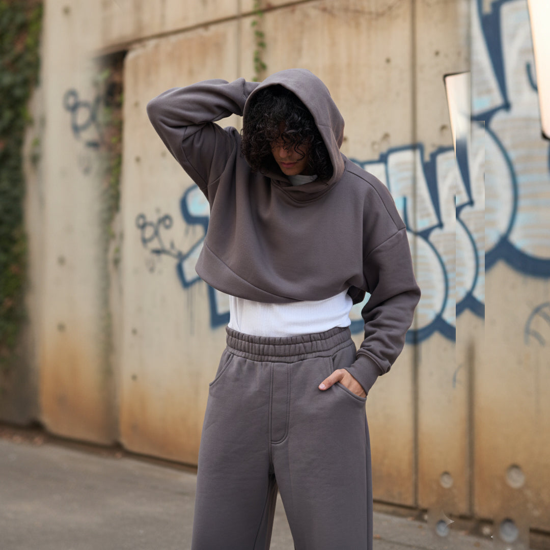 Warm Grey Baggy Sweatpants